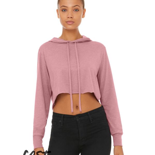 Women’s Triblend Cropped Long Sleeve Hoodie Thumbnail